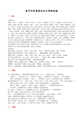 2025年上海高中化学重要知识点详细全总结