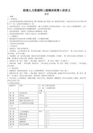 2025年人力资源管理师三级讲义