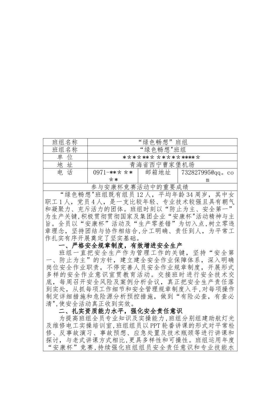 2025年绿色畅想班组安康杯竞赛优胜班组申报表_第2页