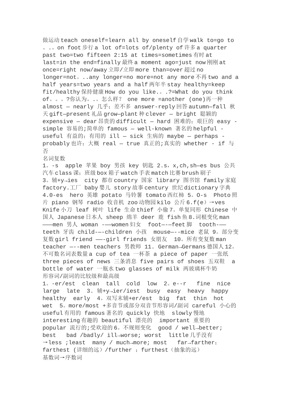 2025年初中英语冀教版必背知识点归纳_第3页