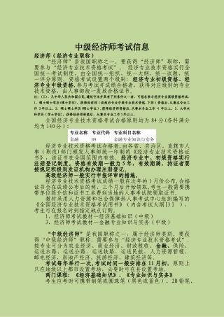 2025年中级经济师