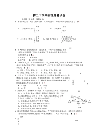 2025年初二下学期物理竞赛试卷