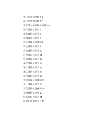 2025年建筑工程全套岗位责任制