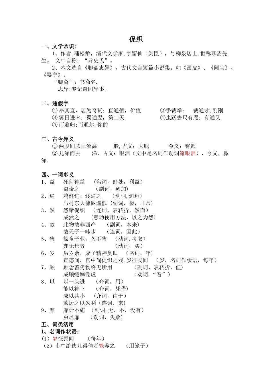 2025年促织文言知识点整理_第1页