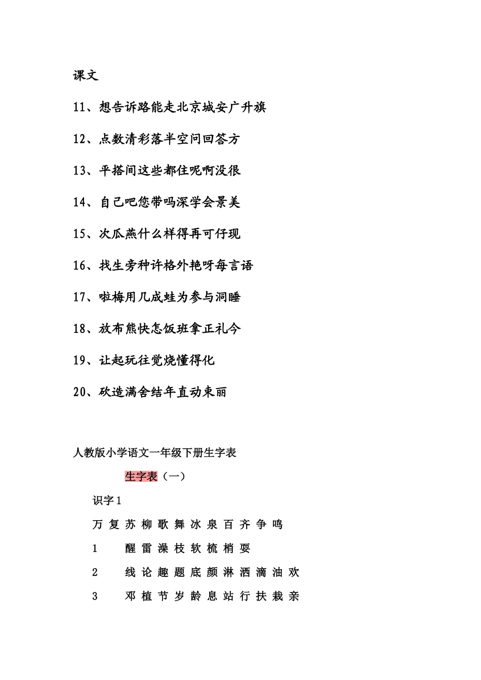2025年人教版小学语文全套生字表_第3页