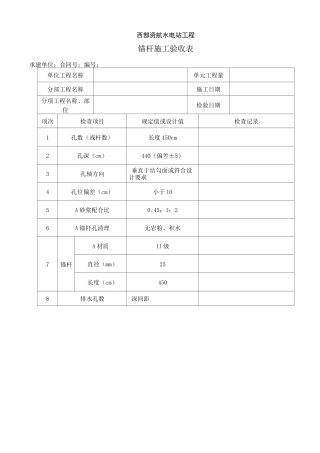 边坡(喷锚)验收资料