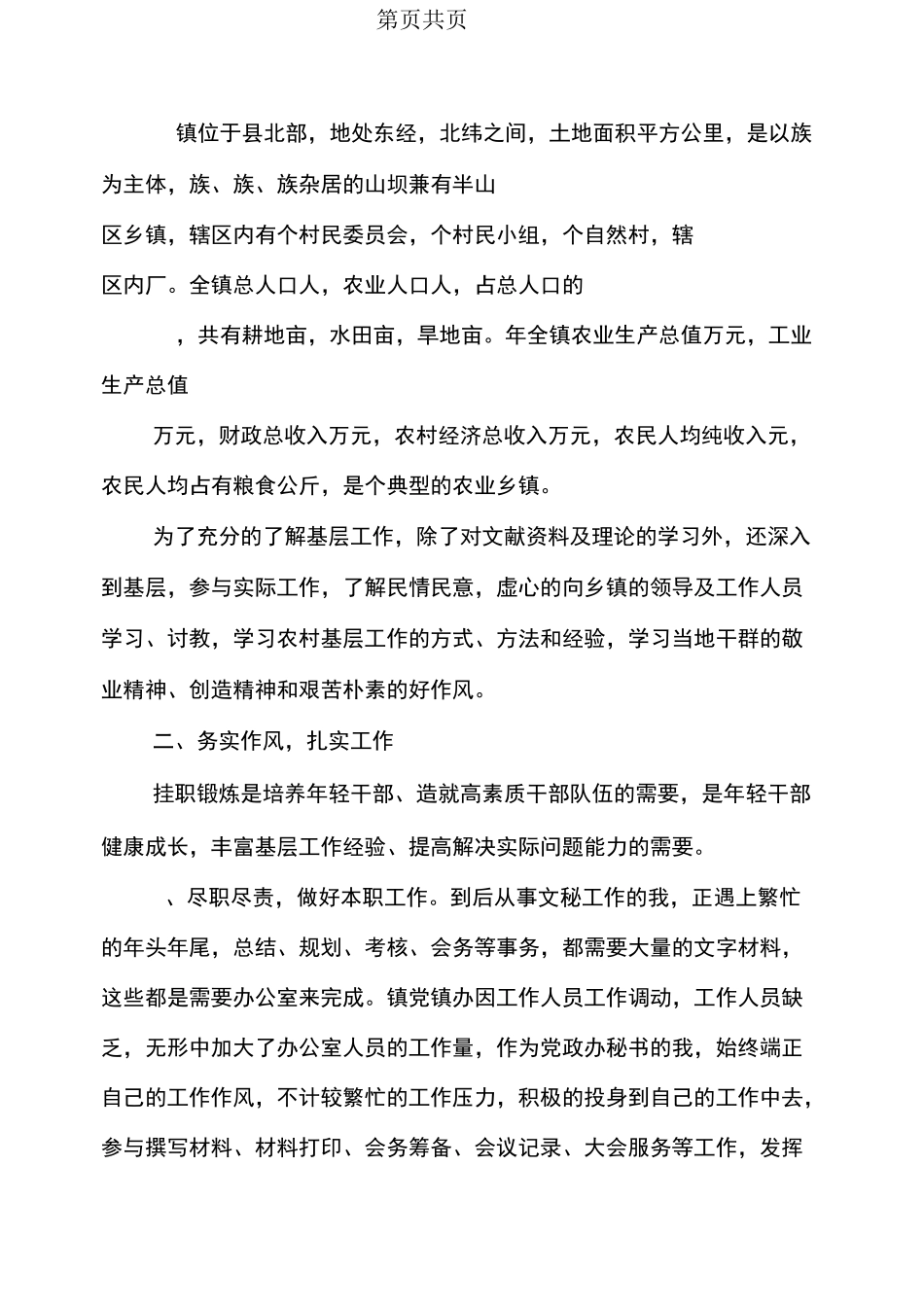 乡镇挂职锻炼工作总结_第2页