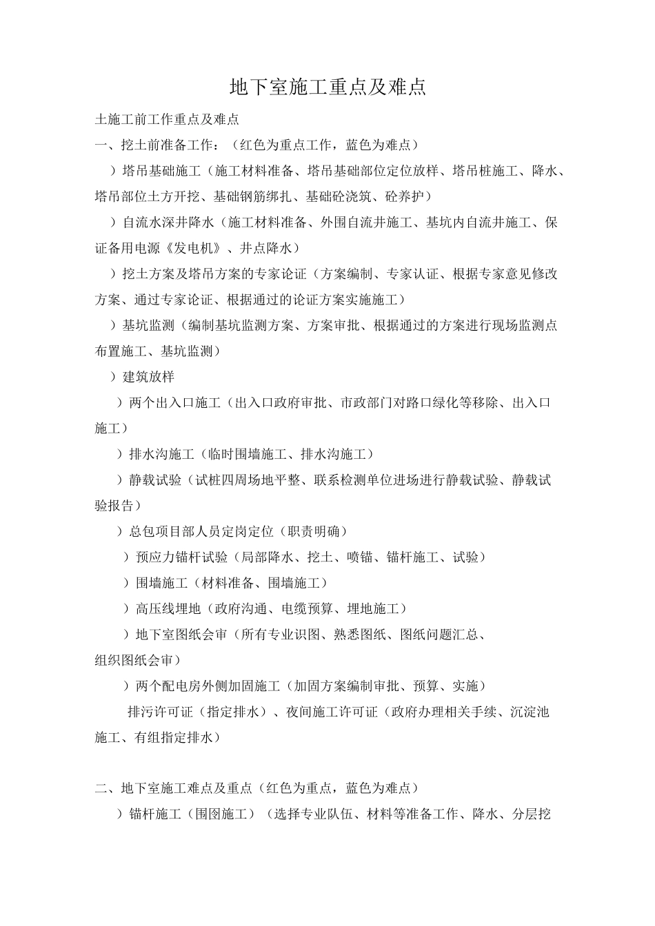 地下室施工重点及难点_第1页