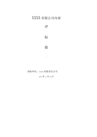 招投标内部评标报告