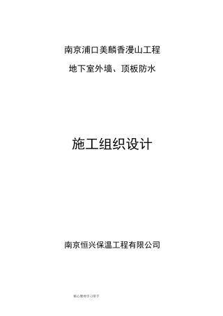 防水工程施工组织设计方案方案