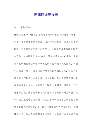 博物馆调查报告-