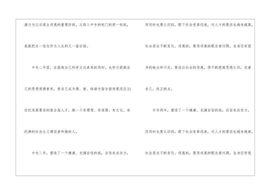 卫校中专第一学期自我鉴定5篇_第3页