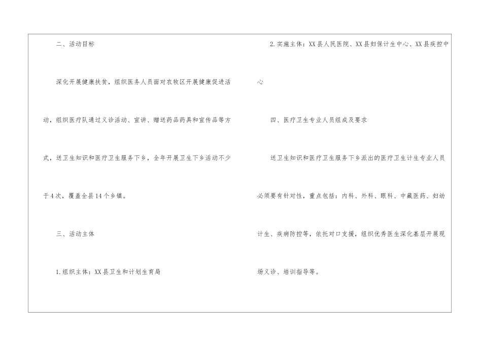 卫生下乡优秀活动方案策划书_第2页