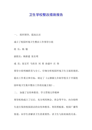 卫生学校整改措施报告