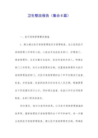 卫生整改报告