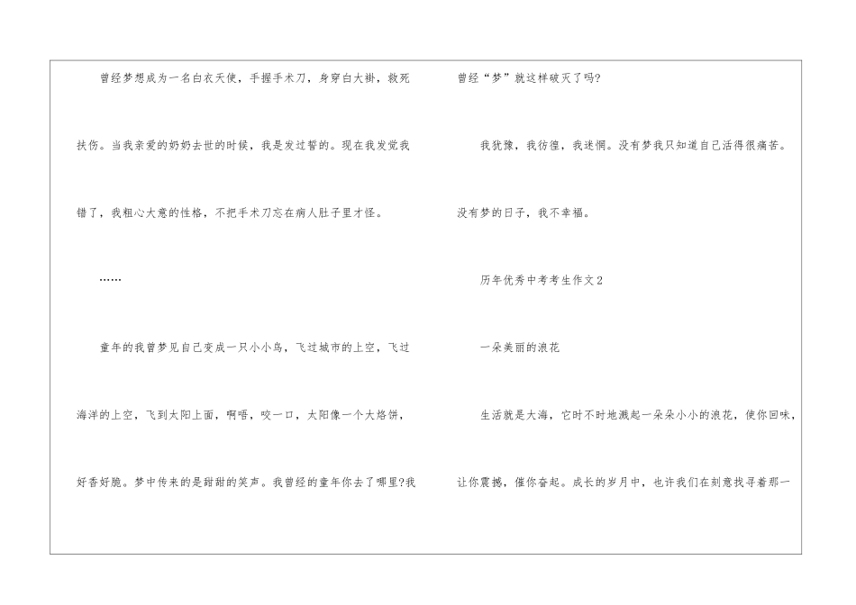 历年优秀中考考生作文5篇_第3页