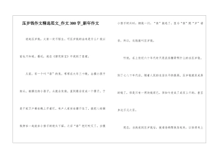 压岁钱作文精选范文-作文300字-新年作文
