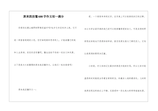 原来我没懂600字作文初一满分