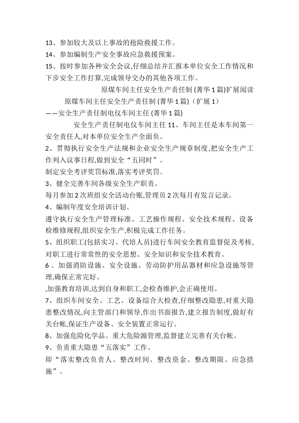 原煤车间主任安全生产责任制-_第2页