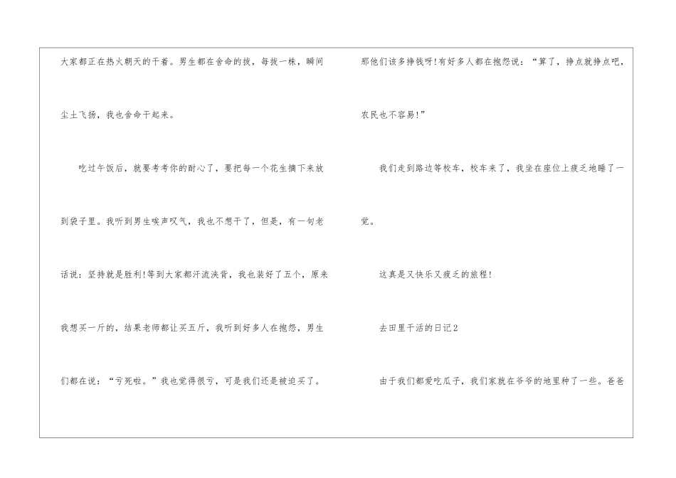 去田里干活的日记模板500字_第2页