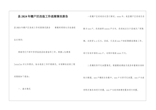 县2024年棚户区改造工作进展情况报告