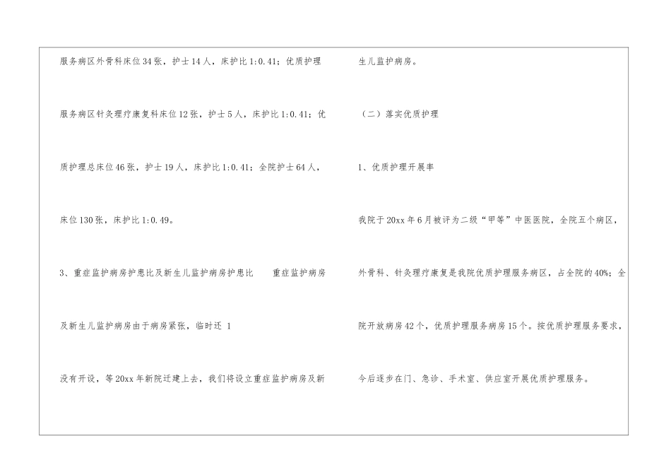 县中医院优质护理自评报告_第2页