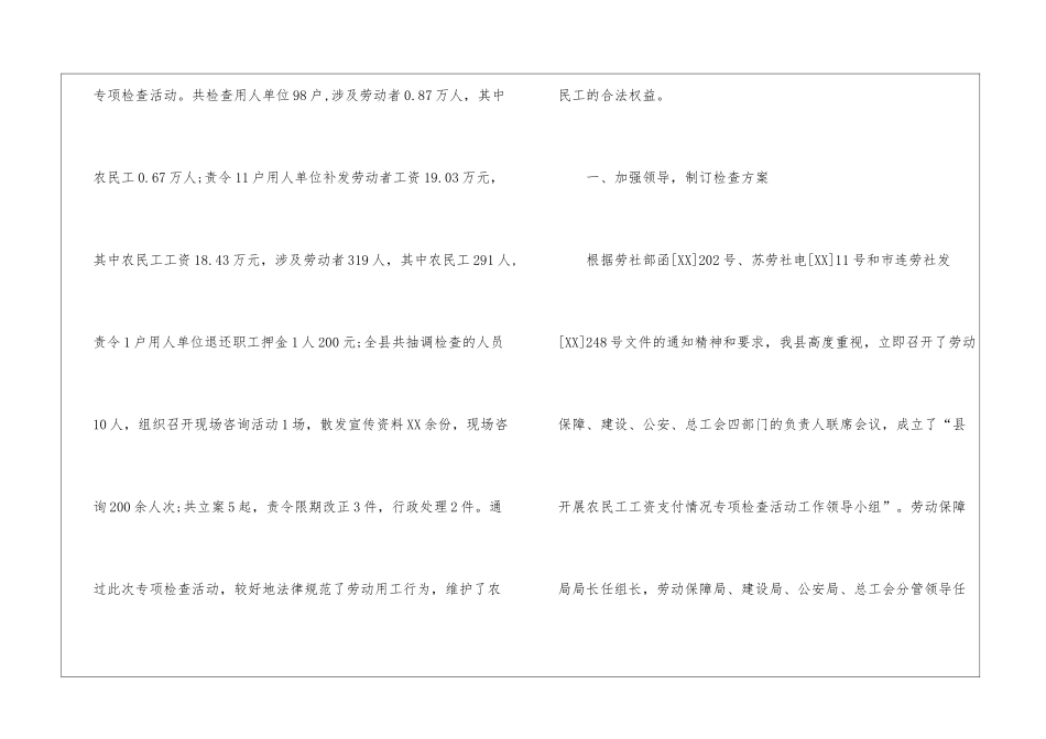 县农民工工资支付情况专项检查活动总结_第2页