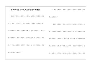 县委书记学习十八届五中全会心得体会