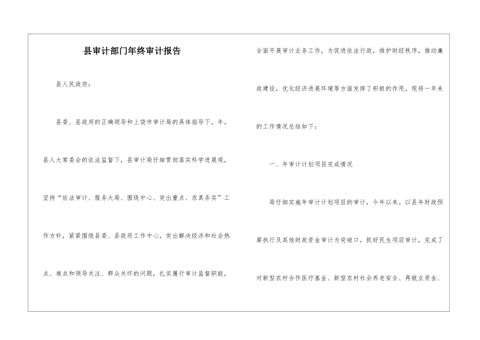 县审计部门年终审计报告_第1页