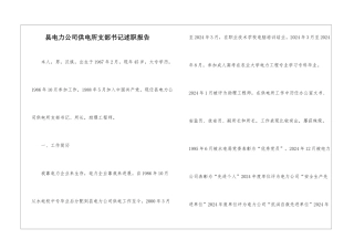 县电力公司供电所支部书记述职报告