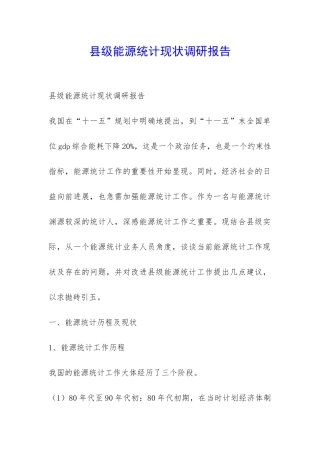 县级能源统计现状调研报告-