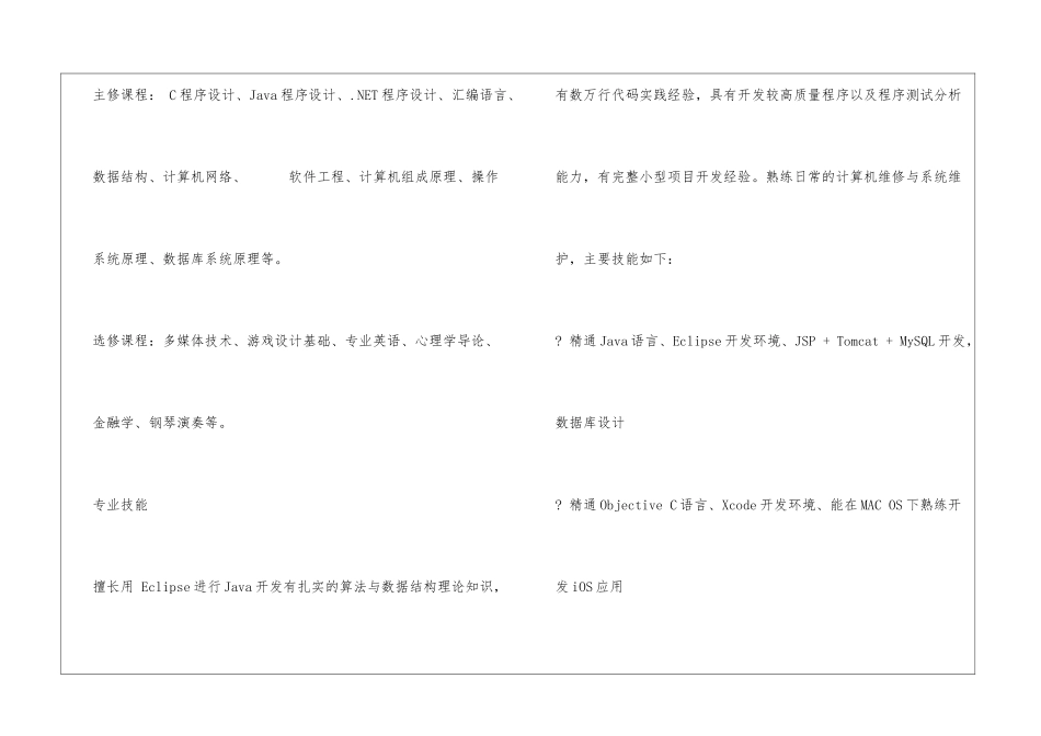 参考简历范本_第2页