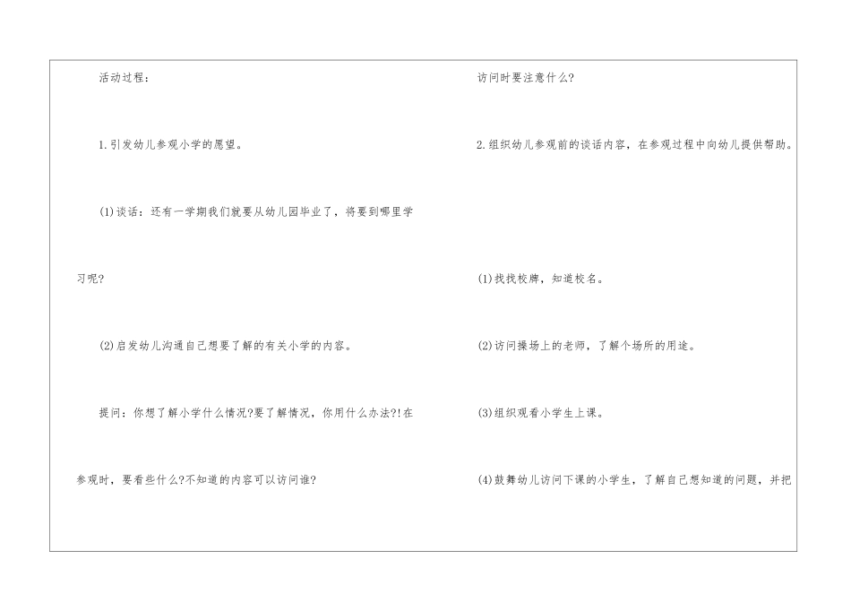 参观小学大班教案5篇_第2页