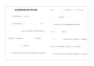 双体系建设推动培训考试试卷