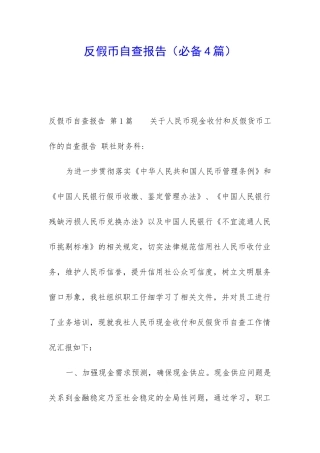 反假币自查报告