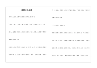 反思文化生活