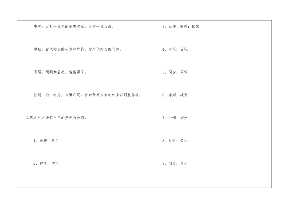 古代常见借代词语-常见借代词语-语文综合知识_第3页