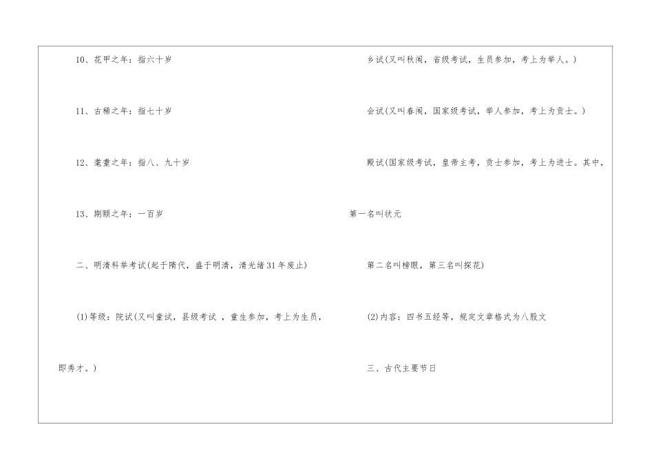 古文化常识最新-中国古文化常识-语文文学常识_第2页