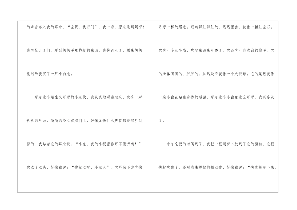 可爱的小白兔的优秀作文_第3页