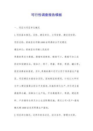 可行性调查报告模板-