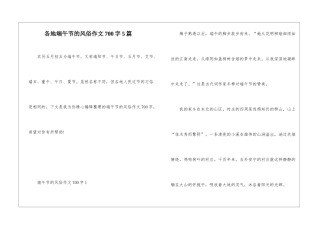 各地端午节的风俗作文700字5篇