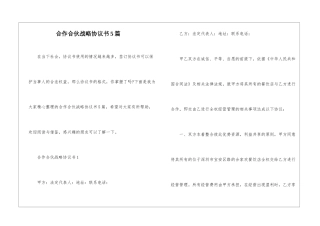 合作合伙战略协议书5篇
