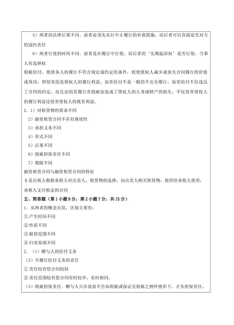 合同法B卷答案-成人高等教育、网络教育_第2页