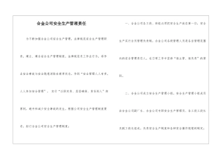 合金公司安全生产管理责任