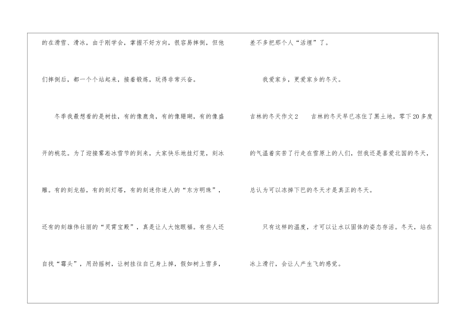 吉林的冬天作文_第2页