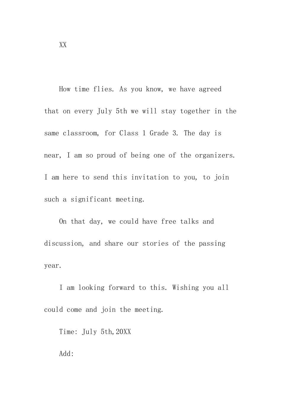 同学英文邀请函_第3页