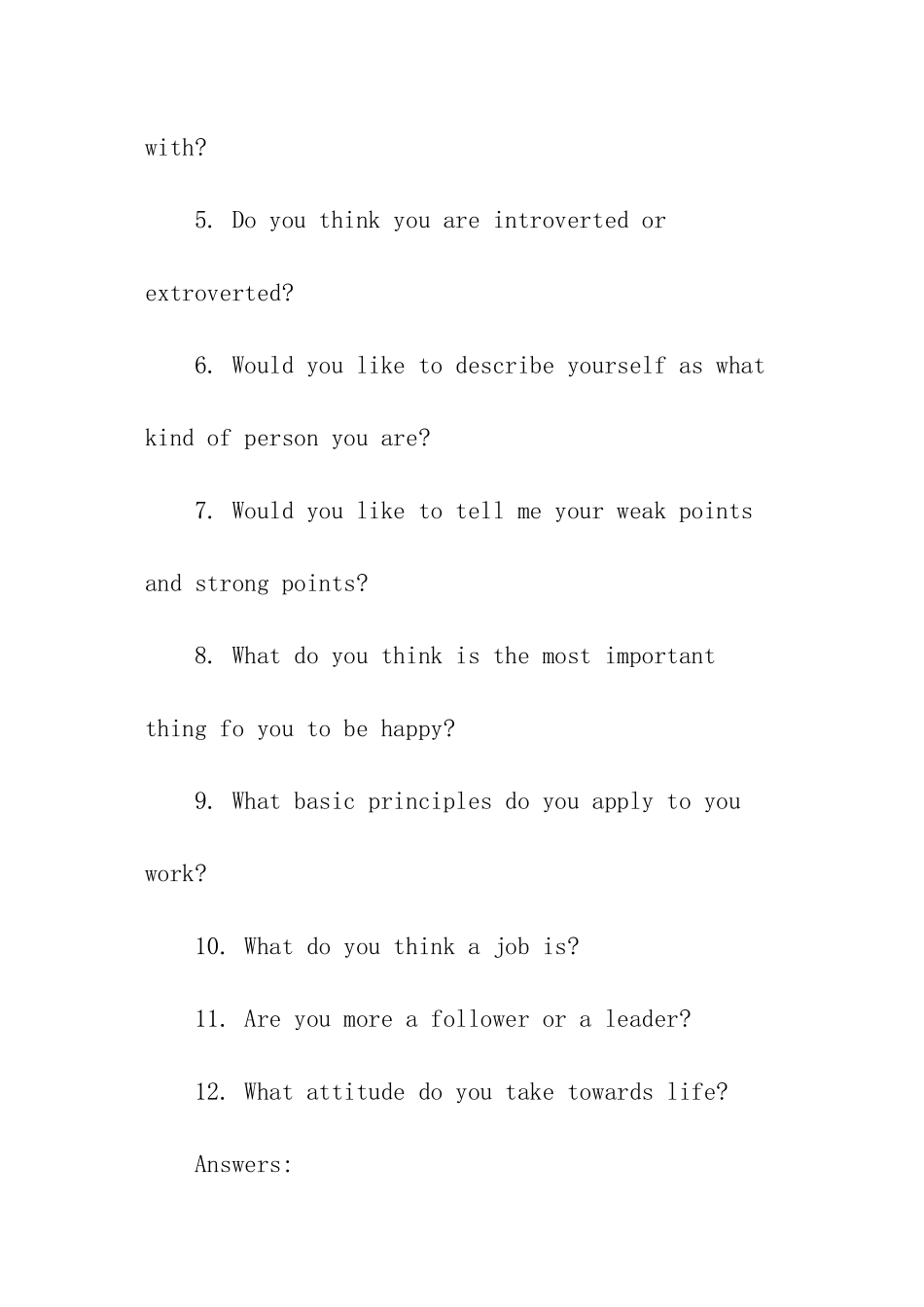 名校MBA英文面试题目大全_第3页