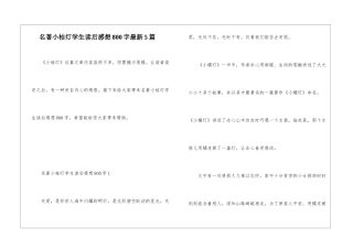 名著小桔灯学生读后感想800字最新5篇