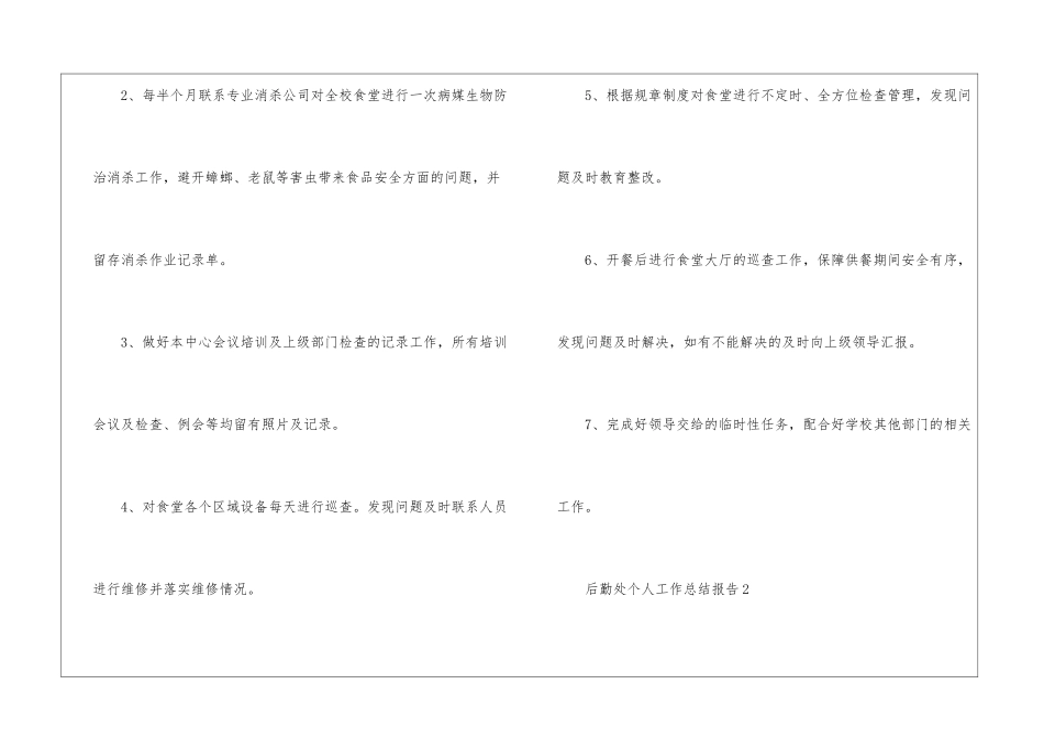 后勤处个人工作总结报告_第2页