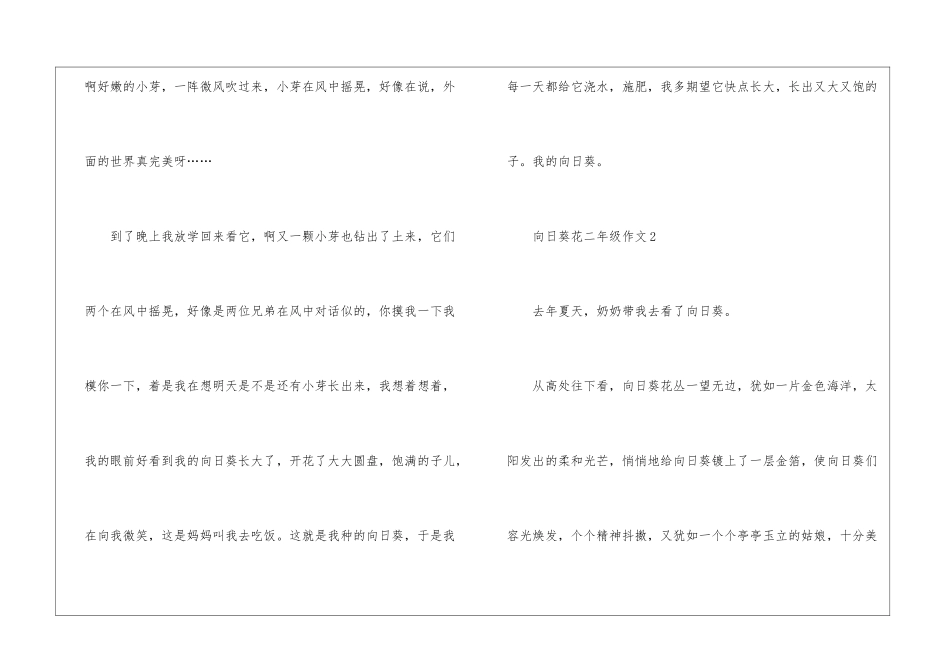 向日葵花二年级高分作文10篇_第2页